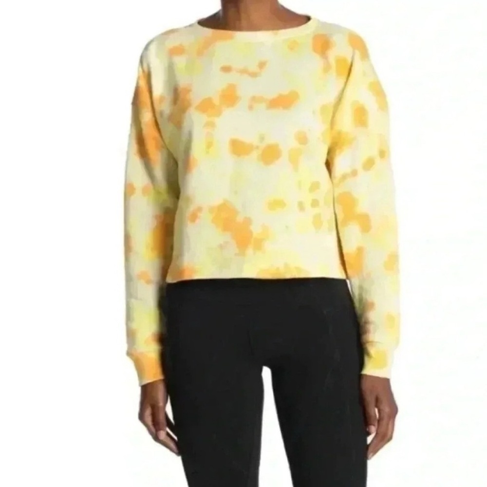 Z by Zella Cropped Tie-Dye Sweatshirt Size M – Yellow & Orange Pullover